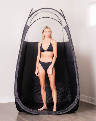 Tan.Tent Bräunungszelt schwarz und ⅓ transparent