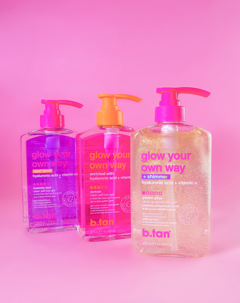 glow your own way - shimmer transparentes selbstbräunungsgel