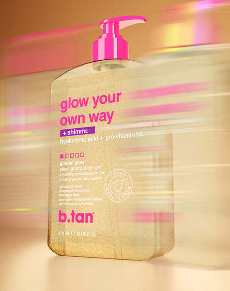 glow your own way - shimmer transparentes selbstbräunungsgel